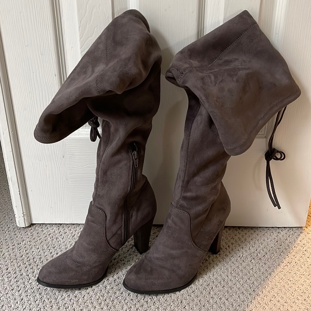 Grey suede over the knee boots 9.5